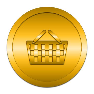 Alışveriş sepeti simgesi. Beyaz arka plan üzerinde Internet düğmesi.