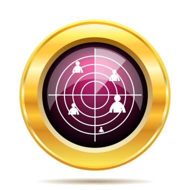 Radar simgesi. Beyaz arka plan üzerinde Internet düğmesi