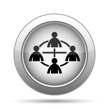 İletişim simgesi. Beyaz arka plan üzerinde Internet düğmesi