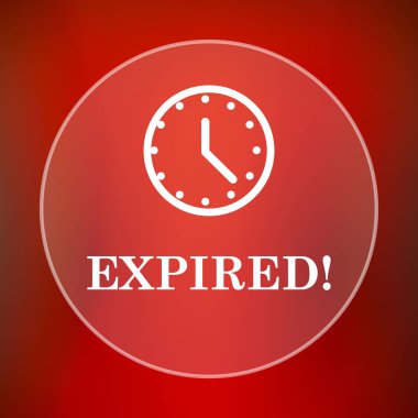 Süresi dolan simgesi. Internet düğmesini kırmızı zemin üzerine