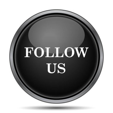 Bizi simgesi izleyin. Beyaz arka plan üzerinde Internet düğmesi