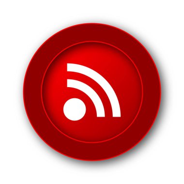 RSS işareti simgesi. Beyaz arka plan üzerinde Internet düğmesi.