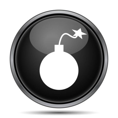 Bomba simgesi. Beyaz arka plan üzerinde Internet düğmesi