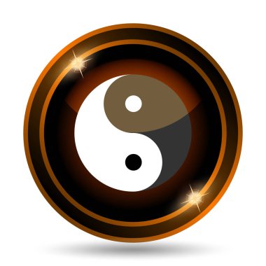 Ying yang simgesi. Beyaz arka plan üzerinde Internet düğmesi