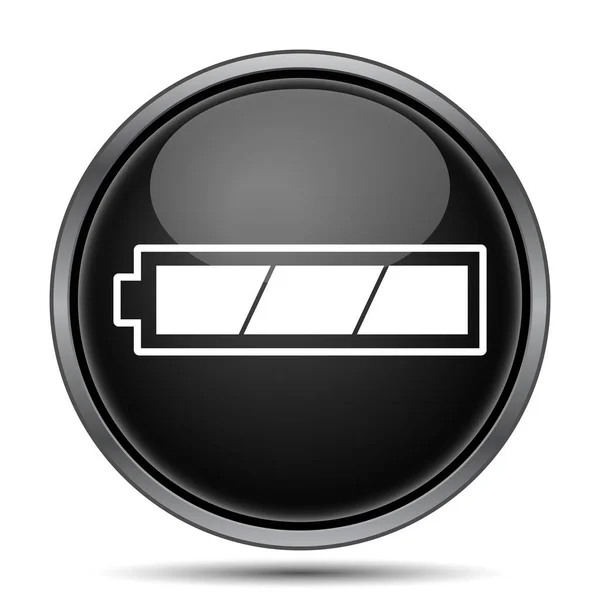 Ikona Baterii Pełni Naładowana Przycisk Internet Białym Tle — Zdjęcie stockowe