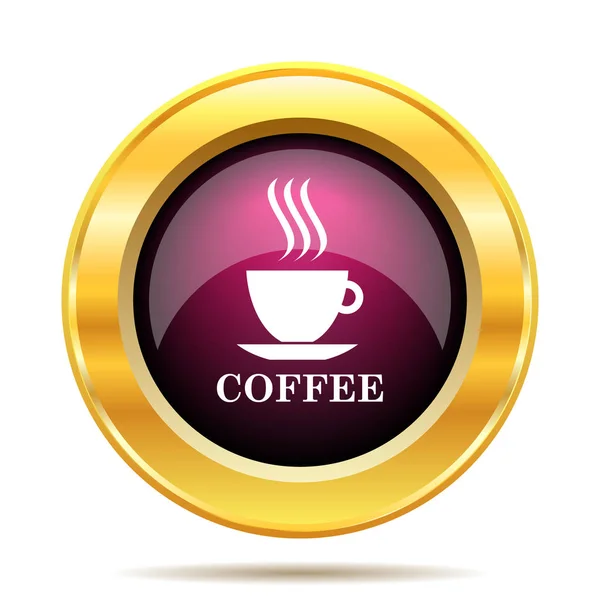 Kahve Fincanı Simge Beyaz Arka Plan Üzerinde Internet Düğmesi — Stok fotoğraf
