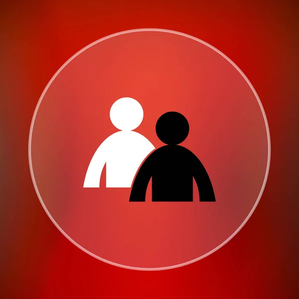Mentoring icon. Internet button on red background