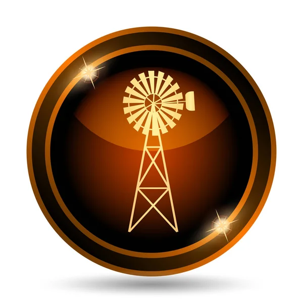 Classic Windmill Icon Internet Button White Background — Stock Photo, Image