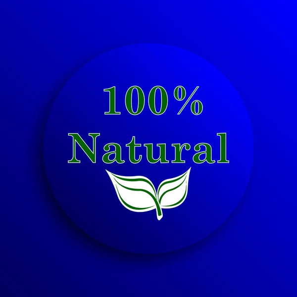 Ícone 100 Natural Botão Internet Fundo Azul — Fotografia de Stock