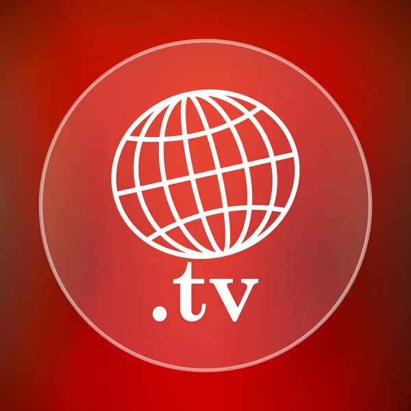 テレビ アイコン 赤の背景にインター ネット ボタン — ストック写真