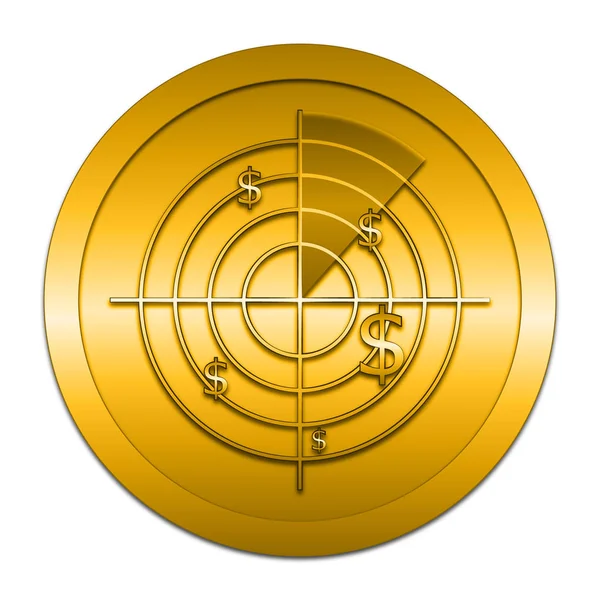 Radar searching money icon — Stock Photo, Image