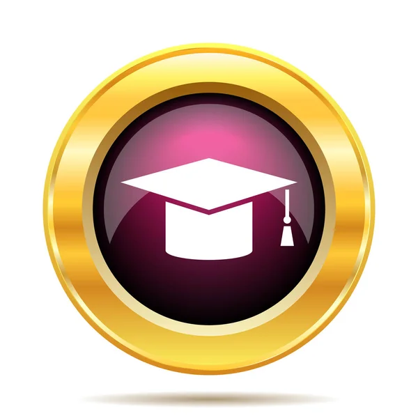 Graduation Icon Internet Button White Background — Stock Photo, Image