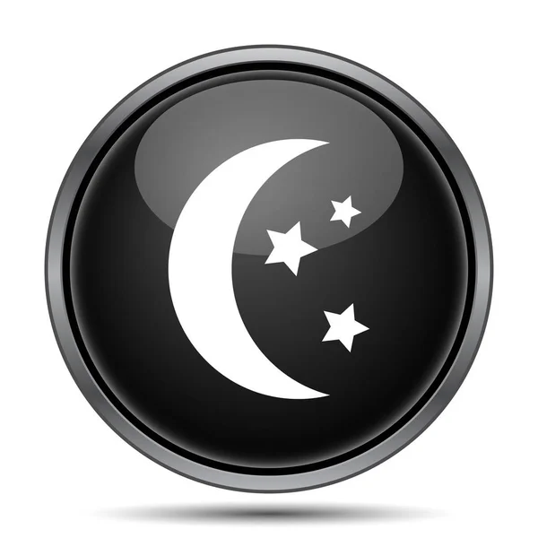 Icono Lunar Botón Internet Sobre Fondo Blanco — Foto de Stock