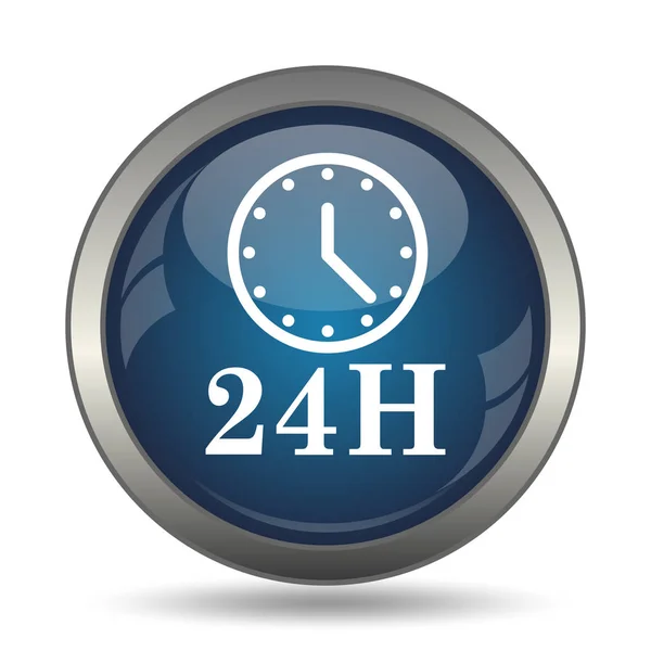 24H Clock Icon Internet Button White Background — Stock Photo, Image