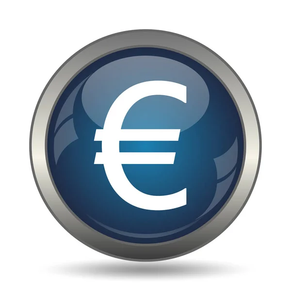 Icono Euro Botón Internet Sobre Fondo Blanco —  Fotos de Stock