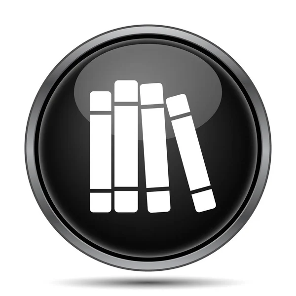 Ícone Biblioteca Livros Botão Internet Fundo Branco — Fotografia de Stock