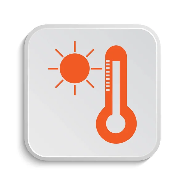 Solen Och Termometern Ikonen Internet Knappen Vit Bakgrund — Stockfoto
