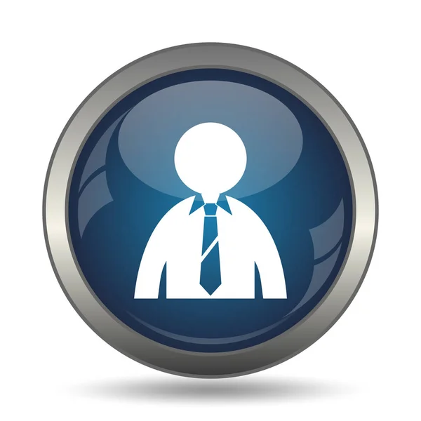 Business Man Icon Internet Button White Background — Stock Photo, Image