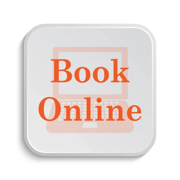 Ikona Knihy Online Internet Tlačítko Bílém Pozadí — Stock fotografie