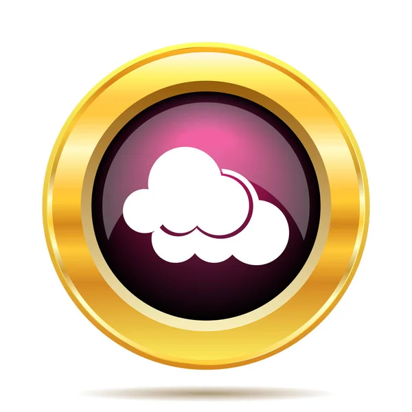 Ícone Nuvens Botão Internet Fundo Branco — Fotografia de Stock