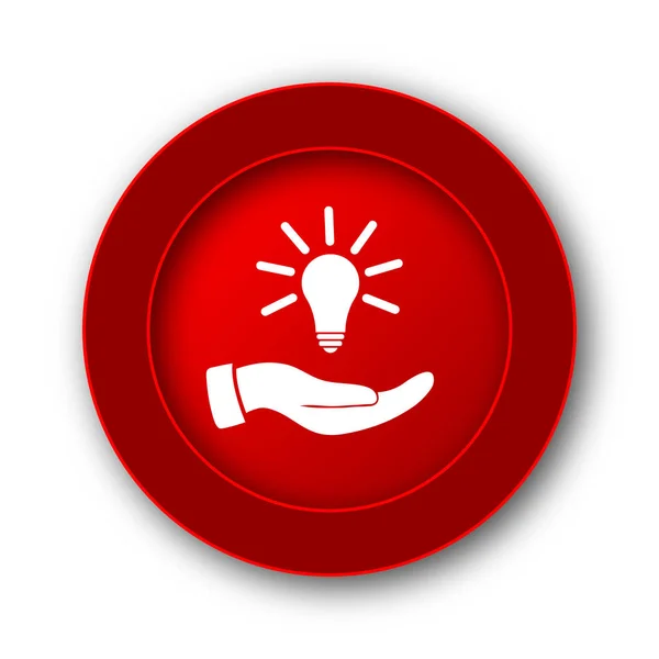 Hand Holding Lightbulb Idea Icon Internet Button White Background — Stock Photo, Image