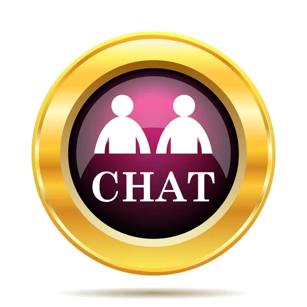 Chat Pictogram Internet Knop Witte Achtergrond — Stockfoto