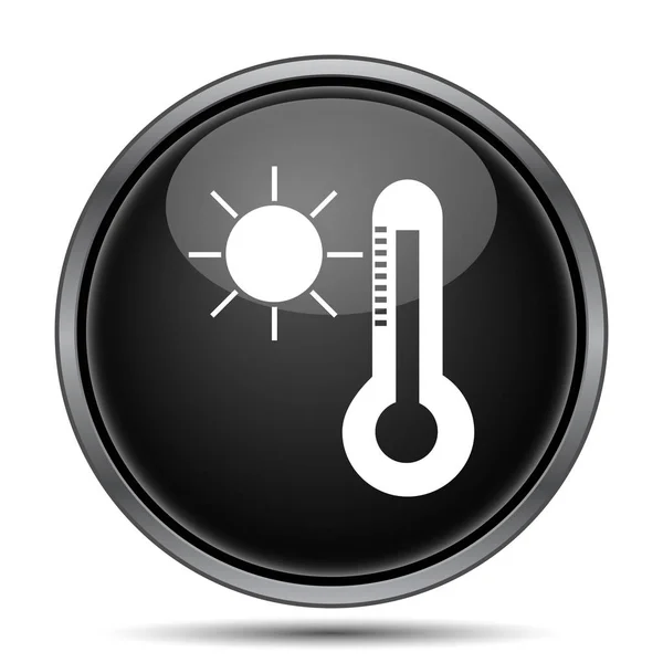 Icône Soleil Thermomètre Bouton Internet Sur Fond Blanc — Photo