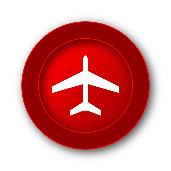 Uçak Simgesi Beyaz Arka Plan Üzerinde Internet Düğmesi — Stok fotoğraf