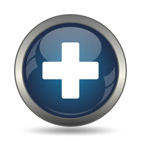 医学十字图标 白色背景上的互联网按钮 — 图库照片