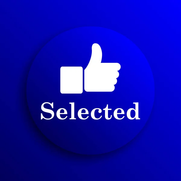 Selected icon. Internet button on blue background