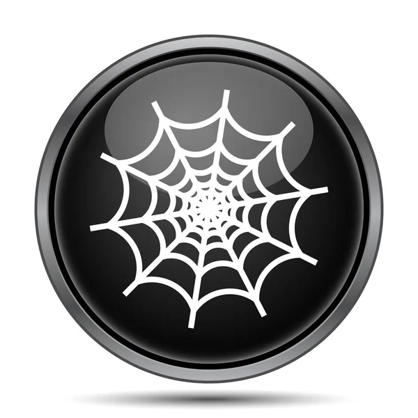 Spider Web Pictogram Internet Knop Witte Achtergrond — Stockfoto