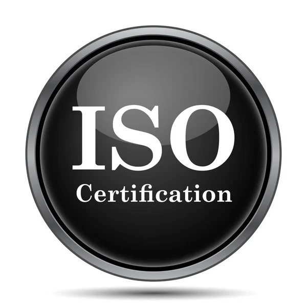 Iso Certifiering Ikonen Internet Knappen Vit Bakgrund — Stockfoto