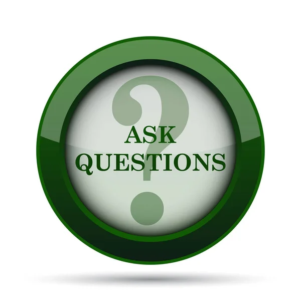 Ask questions icon. Internet button on white background.