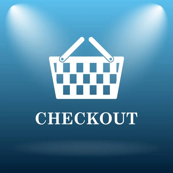 Checkout Icon Internet Button Blue Background — Stock Photo, Image