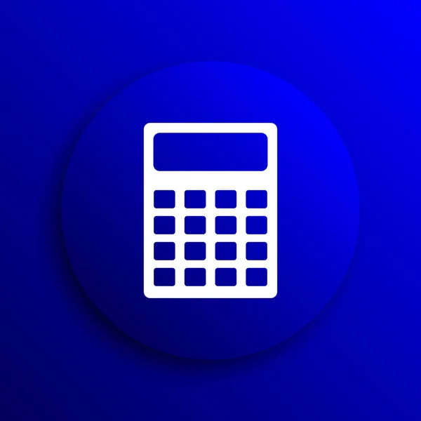 Ikona Kalkulator Przycisk Internet Niebieskim Tle — Zdjęcie stockowe