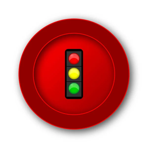 Trafik Işığı Simgesi Beyaz Arka Plan Üzerinde Internet Düğmesi — Stok fotoğraf