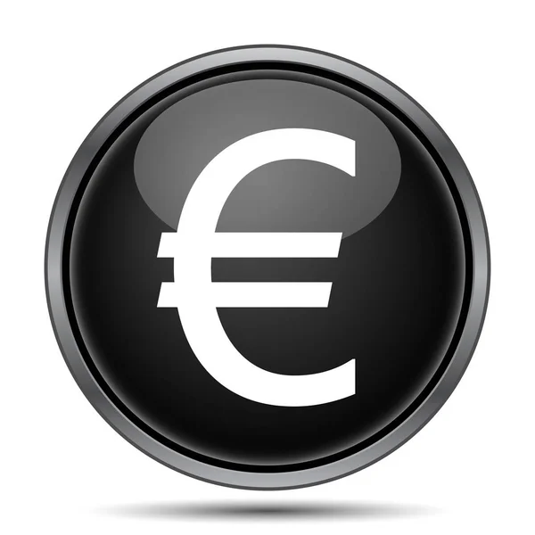 Euro Ikonen Internet Knappen Vit Bakgrund — Stockfoto