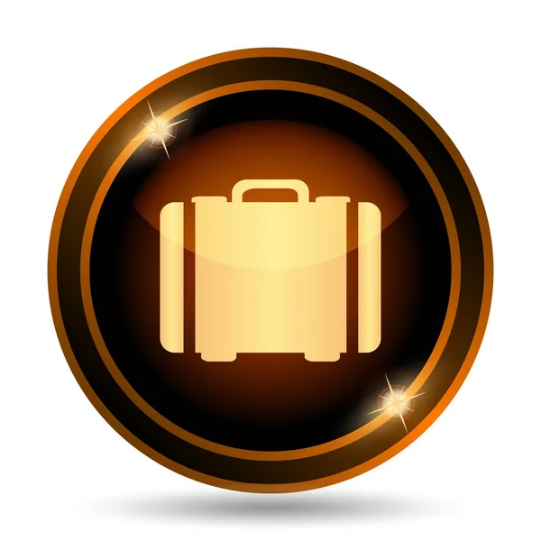 スーツケースのアイコン 白い背景の上のインター ネット ボタン — ストック写真