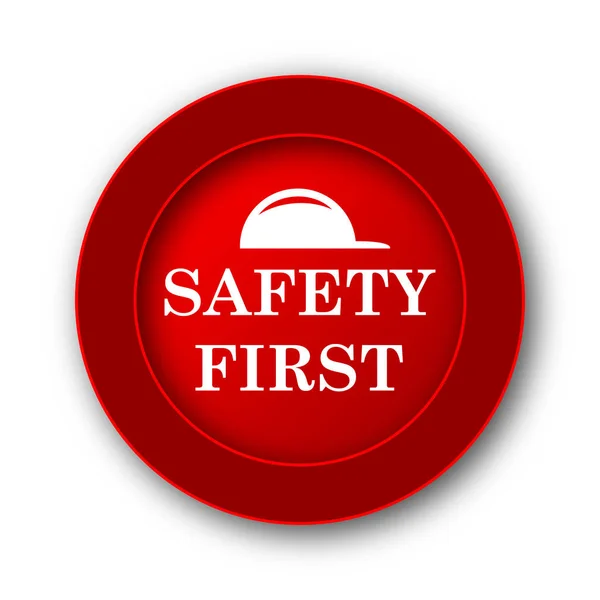 Safety First Icon Internet Button White Background — Stock Photo, Image