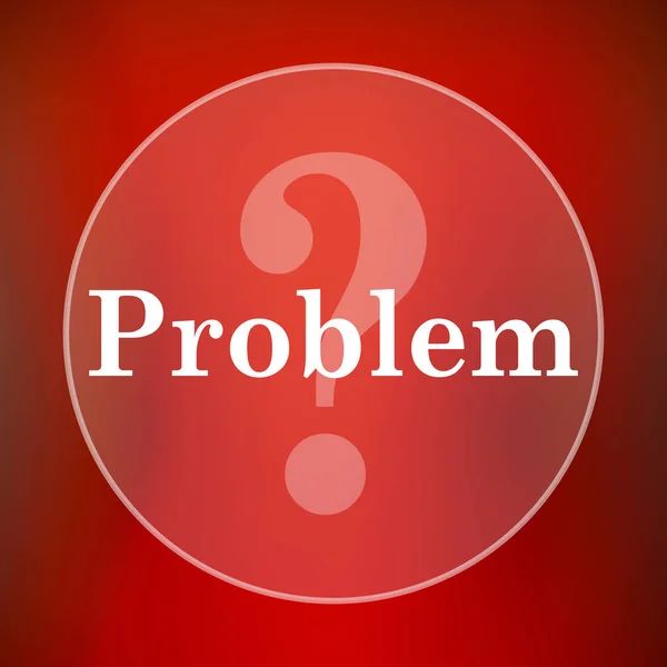 Problem icon. Internet button on red background