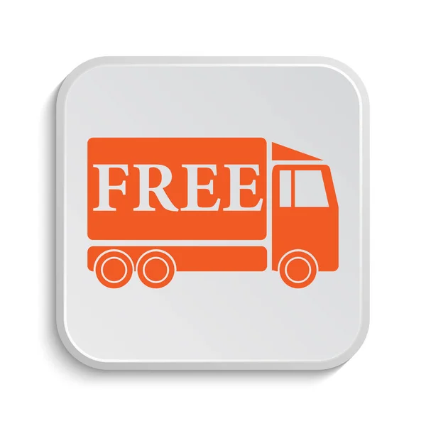 送料無料トラック アイコン 白い背景の上のインター ネット ボタン — ストック写真