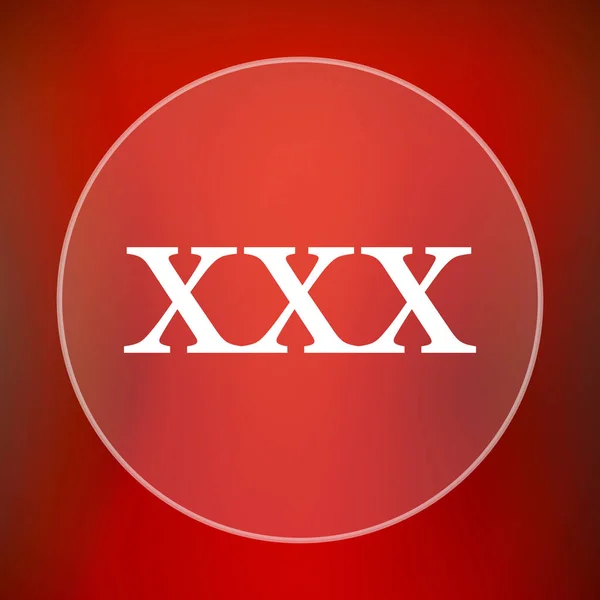 Icono Xxx Botón Internet Sobre Fondo Rojo —  Fotos de Stock