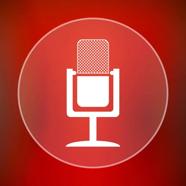 ไอคอนไมโครโฟน นเทอร ตบนพ นหล แดง — ภาพถ่ายสต็อก