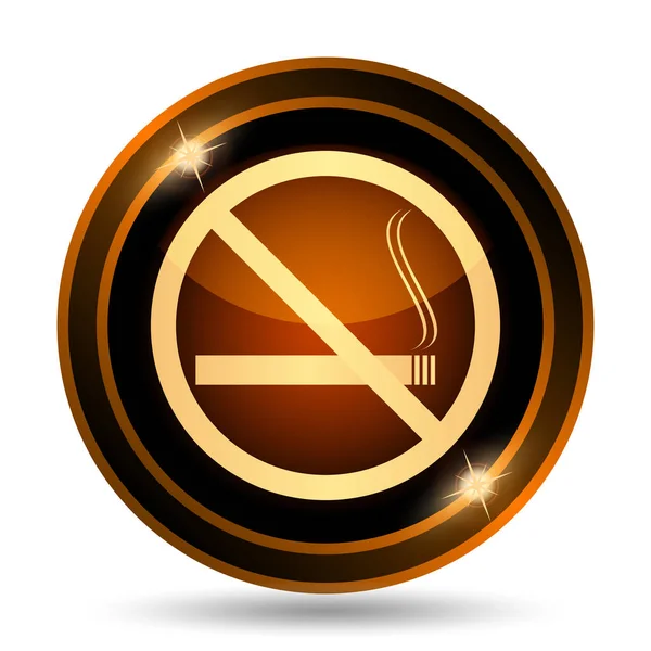 Não Ícone Fumar Botão Internet Fundo Branco — Fotografia de Stock