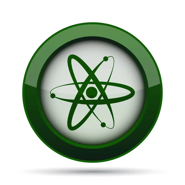 Ikona Atomów Przycisk Internet Białym Tle — Zdjęcie stockowe