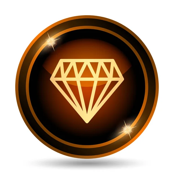 Diamant Symbol Internet Taste Auf Weißem Hintergrund — Stockfoto