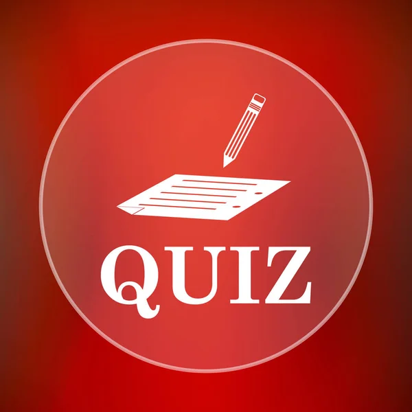 Quiz icon. Internet button on red background