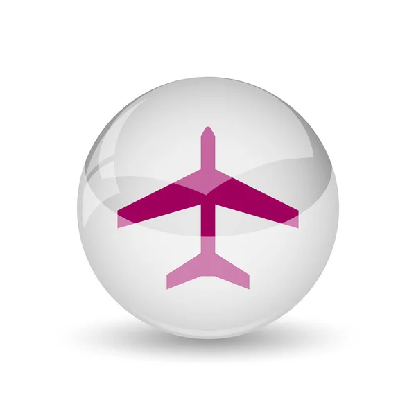 Plane Icon Internet Button White Background — Stock Photo, Image