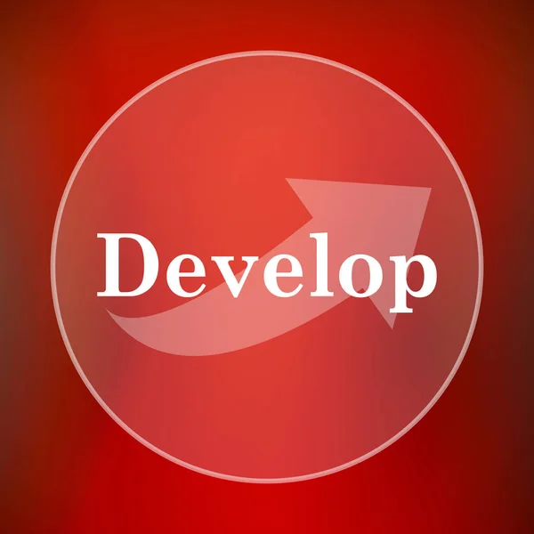 Develop Icon Internet Button Red Background — Stock Photo, Image