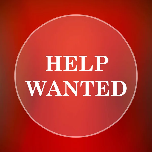 Help wanted icon. Internet button on red background
